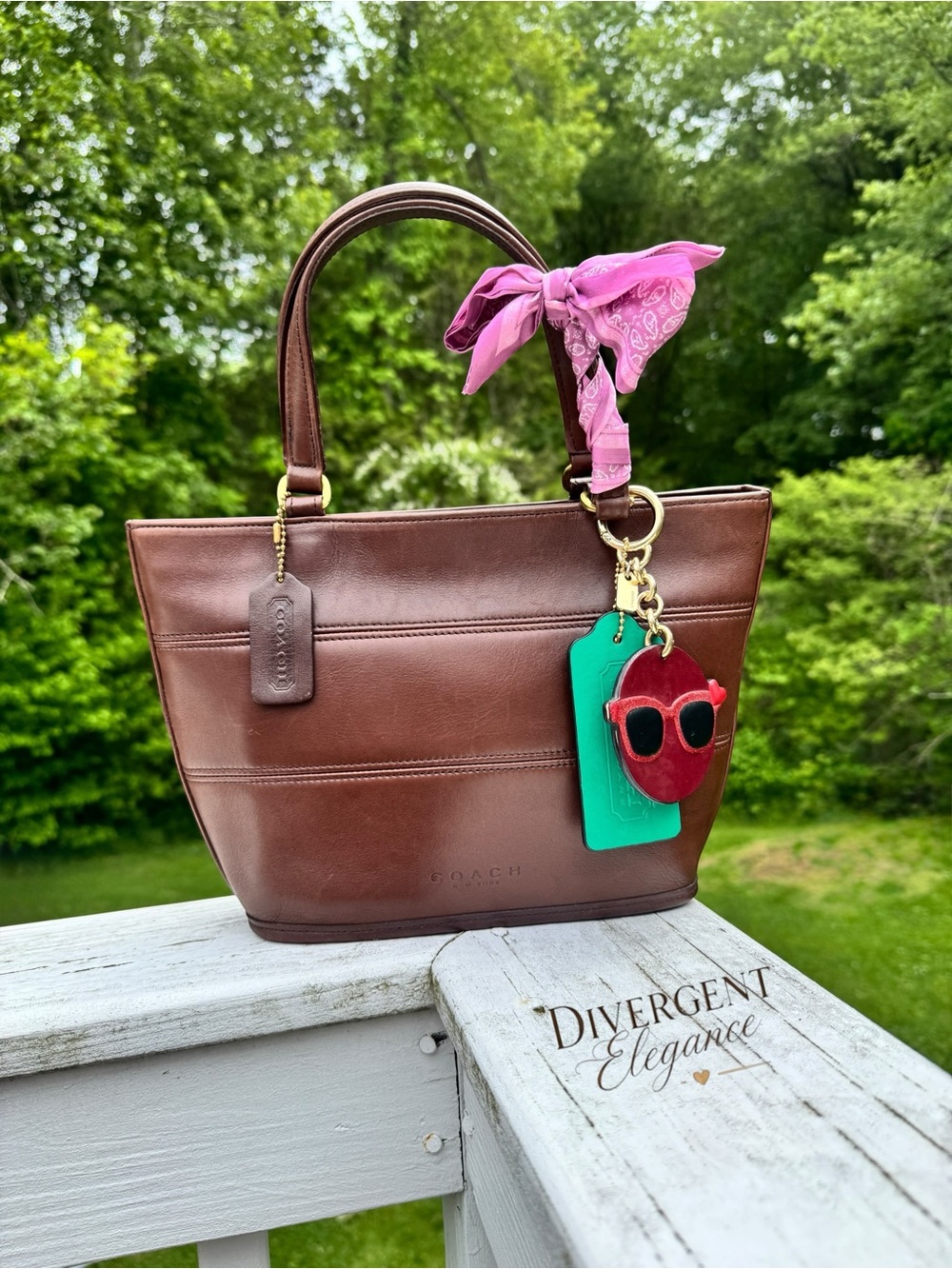 Coach Tribeca Satchel 9081 Mahogany Leather Shoulder Bag Tote